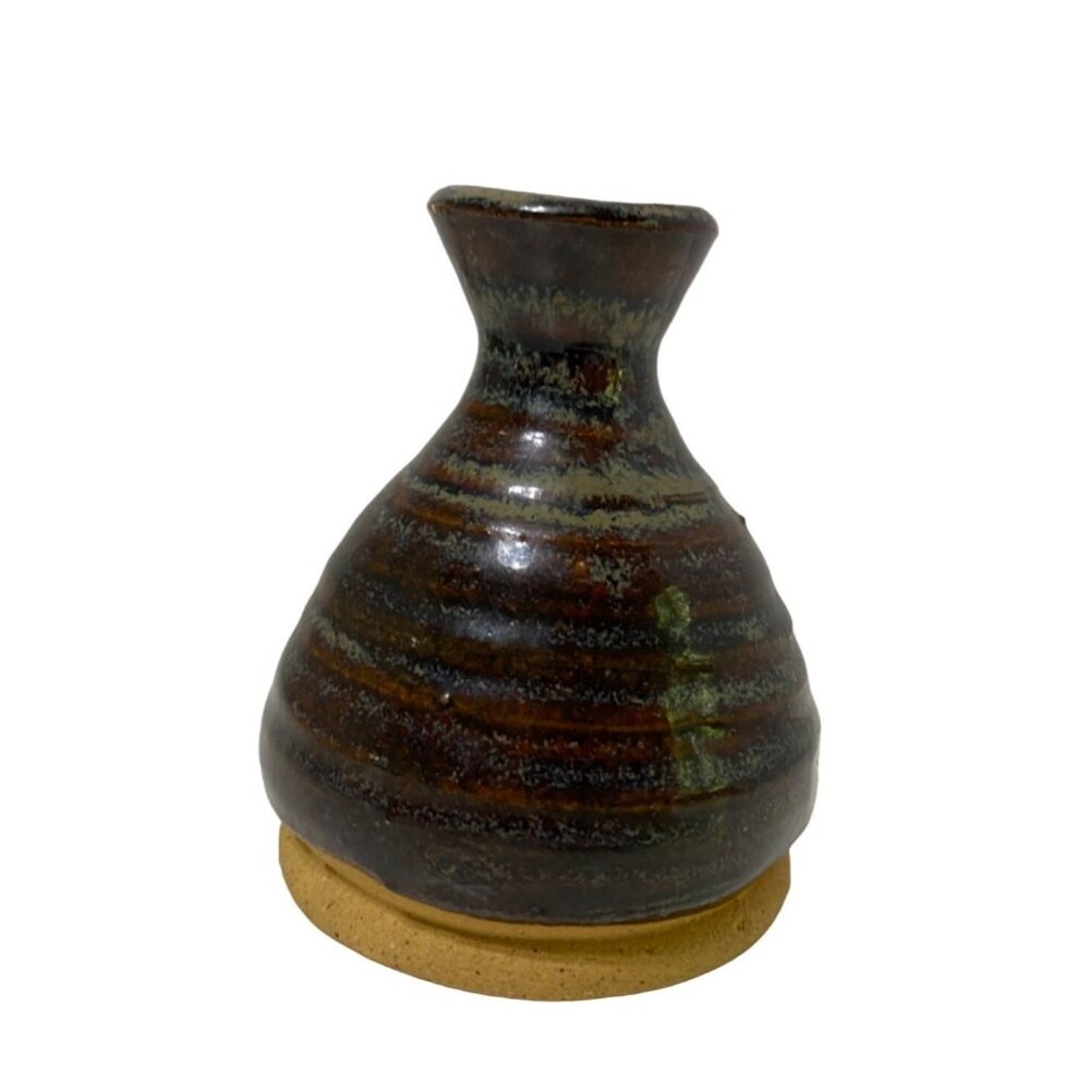 Handcrafted Ceramic Mini Vase With Earthy Glaze Finish 3.5" handmade pottery